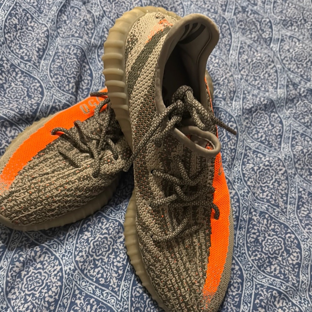 Stylish Gray and Orange Sneakers